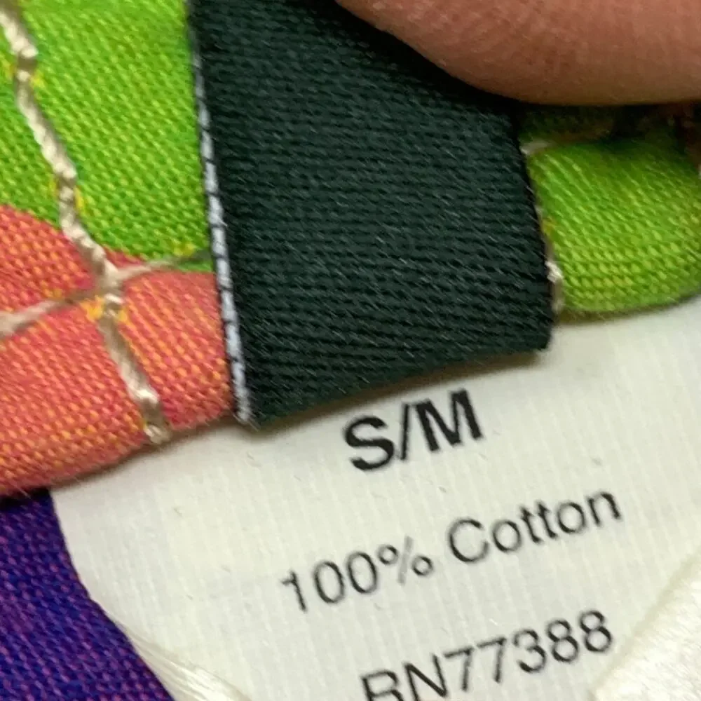 Y2K J. Crew Cotton Plaid Fabric Belt Womens Size S/M Bamboo Ring Buckle Green - Picture 5 of 5